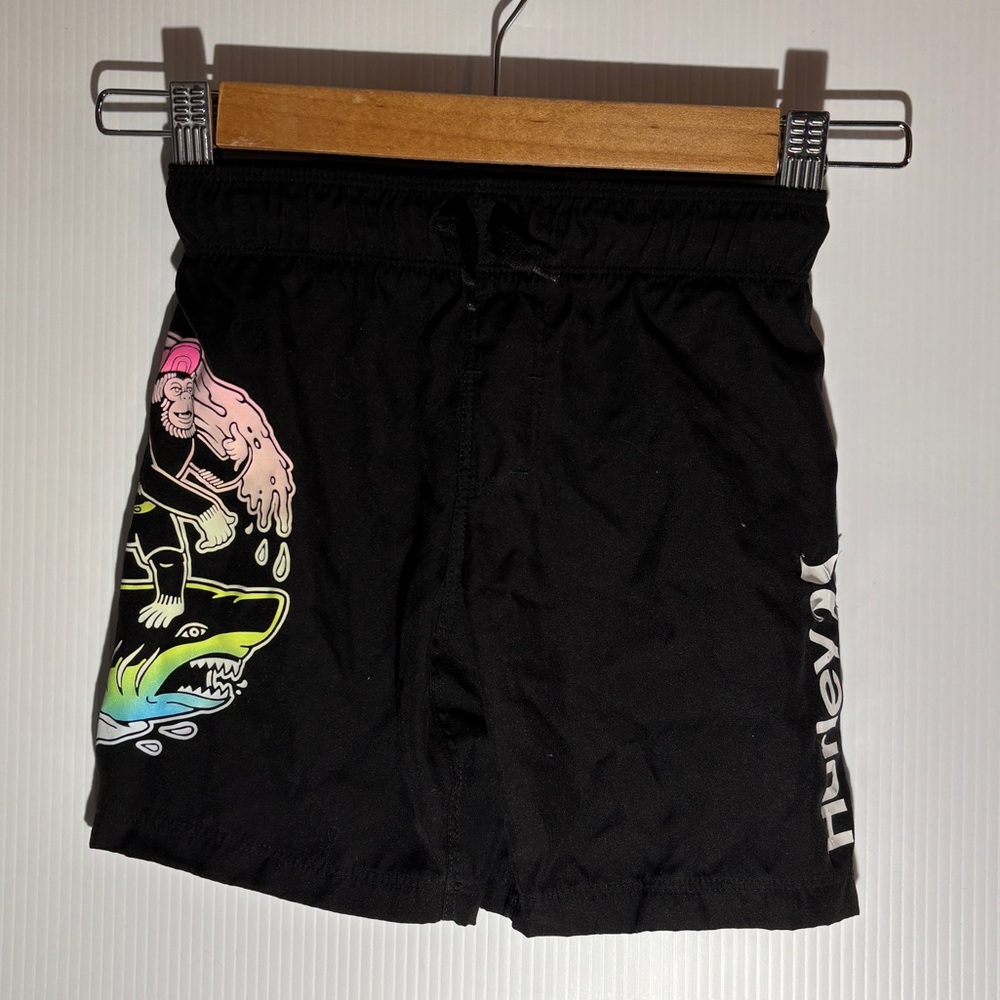 Hurley Black Graphic kids Swim Shorts 4T